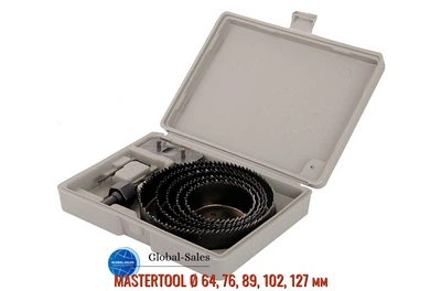 Набор корончатых сверл по дереву Mastertool 8 шт. (64-127 мм) (12-2571)