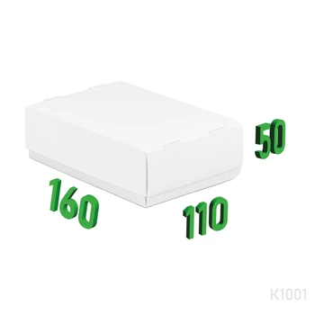 Коробка для суши "Крышка+дно" 160х110х50 мм. Картон белый, 100 шт.