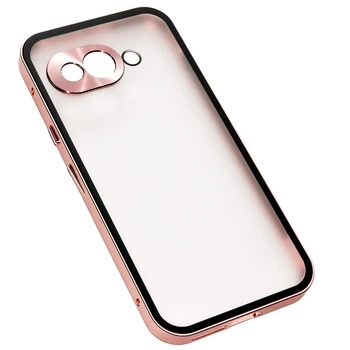Противоударный чехол накладка Metal Glass для Google Pixel 9A pink