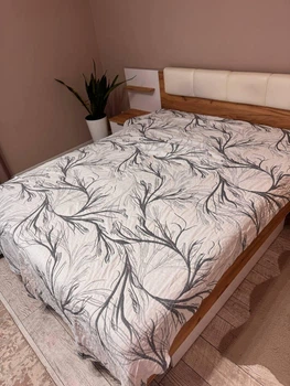 Покрывало муслиновое Евро 200×230 см Бело-серый (П4К-al-muslin205-002-02)