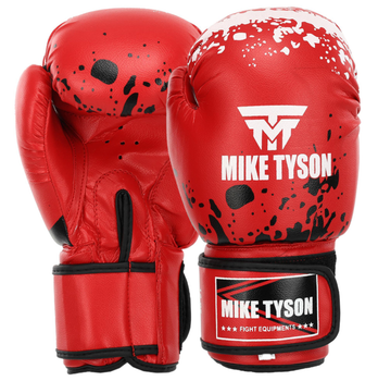 Перчатки боксерские тренировочные на липучке Mike Tyson SP-Sport 4263 размер 12 унций Red-Black
