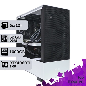 Игровой компьютер GamePC TOP #310 Ryzen 5 7500F / 32 GB / SSD 1TB / GeForce RTX 4060Ti 8GB геймерский системный блок для киберспорта и стриминга