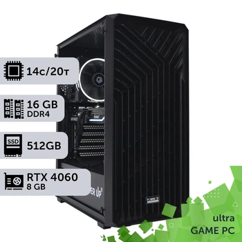 Игровой компьютер GamePC Ultra #221 Core i5 14600K / 16 GB / SSD 512GB / GeForce RTX 4060 8GB геймерский системный блок для киберспорта и стриминга