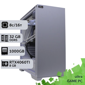 Игровой компьютер GamePC Ultra #364 Ryzen 7 7700 / 32 GB / SSD 1TB / GeForce RTX 4060Ti 8GB геймерский системный блок для киберспорта и стриминга