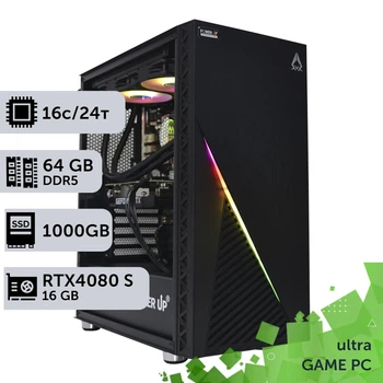Игровой компьютер GamePC Ultra #343 Core i7 13700F / 64GB / HDD 2TB / SSD 1TB / GeForce RTX 4080 Super 16GB геймерский системный блок для киберспорта и стриминга