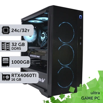 Игровой компьютер GamePC Ultra #267 Core i9 14900K / 32 GB / SSD 1TB / GeForce RTX 4060Ti 16GB геймерский системный блок для киберспорта и стриминга