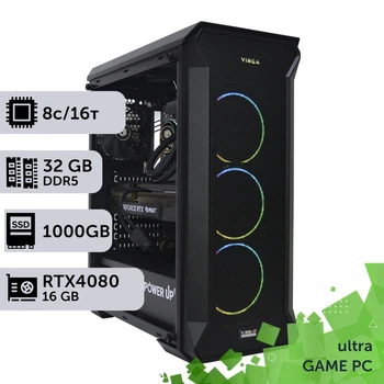 Игровой компьютер GamePC Ultra #182 Ryzen 7 7700 / 32 GB / HDD 2 TB / SSD 1TB / GeForce RTX 4080 Super 16GB геймерский системный блок для киберспорта и стриминга