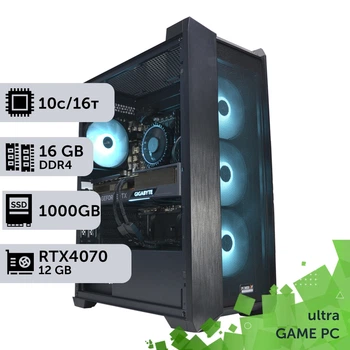 Игровой компьютер GamePC Ultra #212 Core i5 13400F / 16 GB / SSD 1TB / GeForce RTX 4070 12GB геймерский системный блок для киберспорта и стриминга