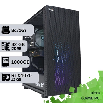 Игровой компьютер GamePC Ultra #202 Ryzen 7 7700 / 32 GB / SSD 1TB / GeForce RTX 4070 12GB геймерский системный блок для киберспорта и стриминга