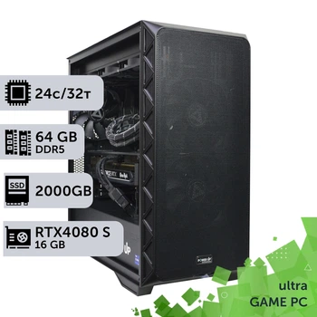 Игровой компьютер GamePC Ultra #355 Core i9 14900K / 64 GB / SSD 2TB / GeForce RTX 4080 Super 16GB геймерский системный блок для киберспорта и стриминга