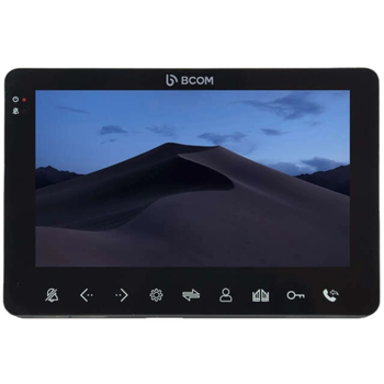Відеодомофон BCOM BD-780FHD Black 7" IPS екран, підтримка Full HD камер Чорний