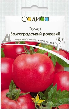 Семена Томат низкорослый Волгоградский розовый 0,1 г Садыба