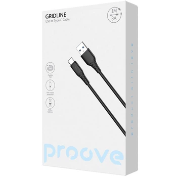 Кабель Proove GridLine USB для Type-C 3A (1m) black