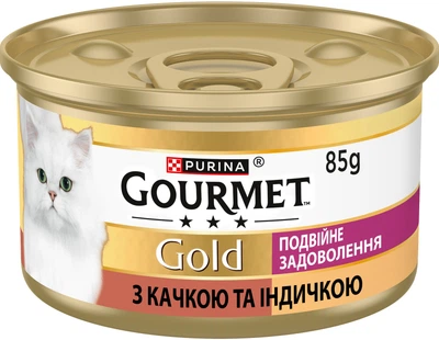 Вологий корм Purina Gourmet Gold Подвійне задоволення з качкою та індичкою 85 г
