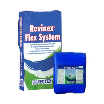 Полимерцементная двухкомпонентная эластичная гидроизоляция Neotex Revinex Flex FP (А+В) 32 кг