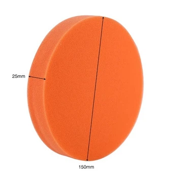 Губка для полировки кузова авто 150 мм насадка на липучке средней жесткости