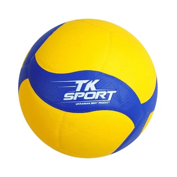 М'яч волейбольний PU 280-300 грамів TK Sport Жовтий із синім