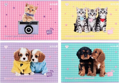 Набор альбомов для рисования Kite Studio Pets 24 листа A4 на скобе 4 шт (SP25-242/4)