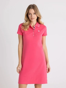 Сукня-футболка коротка літня жіноча U.S. Polo Assn 216326-ZH00A(CAMELLIA ROSE) XS Яскраво-рожева (786662144404)