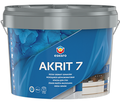 Краска для стен Eskaro Akrit 7 шелковисто-матовая моющаяся 4,75л