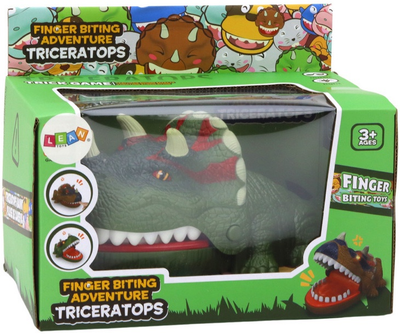 Настільна гра Lean Toys Кусючий динозавр Трицератопс Зелений (5905991006060)