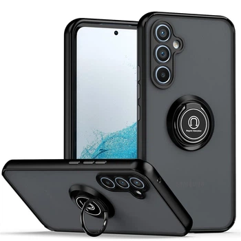 Чехол Fiji Colorframe для Samsung Galaxy A34 (A346) матовый бампер с кольцом подставкой Black