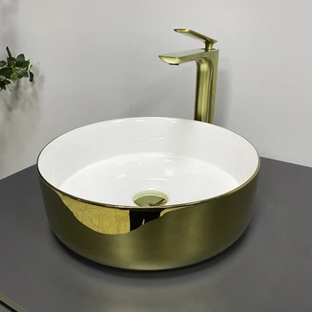 Умывальник (раковина) VBI PRATO GOLD WHITE накладной