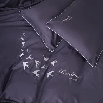 Комплект постельного белья MirSon Satin ELIT 0240 Iron grey "Freedom" 2 x 160 x 220 см (2200008706876)
