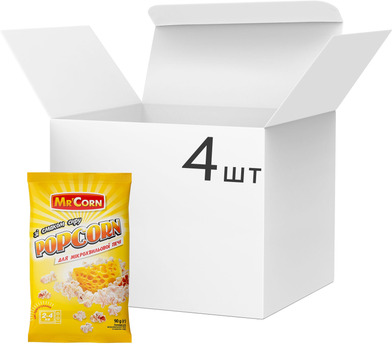 Упаковка попкорну Mr'Corn для МХП зі смаком сиру 90 г х 4 шт (4820289960675)