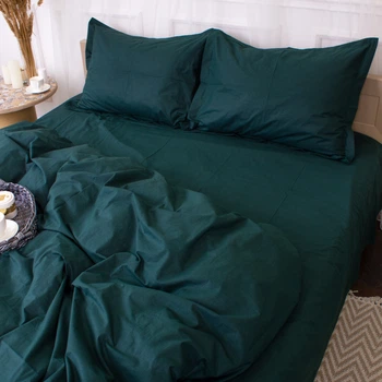 Простынь на резинке MirSon Poplin Line "091 Emerald" 120 х 200 см (2200006290308)