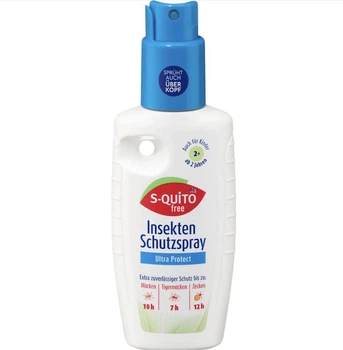 Спрей от насекомых, клещей, комаров S-QUiTO free Insektenschutzspray ultra protect 100 мл