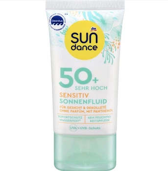 Солнцезащитный флюид для чувствительной кожи лица SUNDANCE Sonnenfluid Gesicht sensitiv SPF 50 50 мл