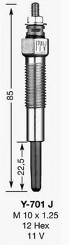 Свічка розжарювання NGK 1566 D-Power 39 (Y-701J)