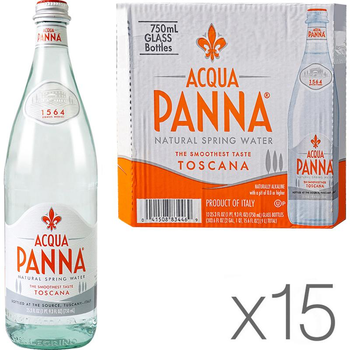 Упаковка негазованої мінеральної води Acqua Panna скло 15 шт. х 0,75 л