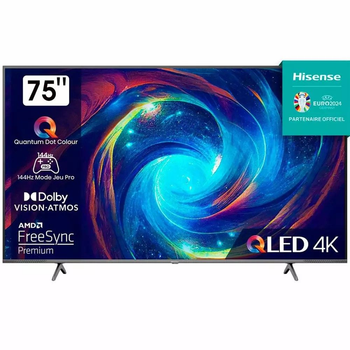 Телевизор 75 дюймов Hisense 75E77KQ PRO (4K Smart TV QLED 144Hz 50W — W25-BI9971) Б/У