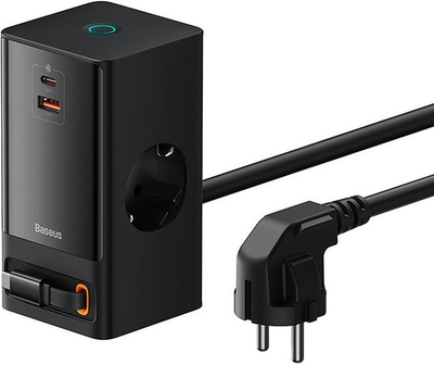 Ładowarka sieciowa Baseus PowerCombo Digital PowerStrip 65W Black (PSLR000301)