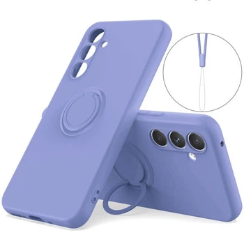 Силиконовый (TPU) чехол с кольцом Deexe Color Shell для Samsung Galaxy S25 FE (S731) - Purple