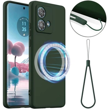 Защитный чехол Deexe Silicone Case with MagSafe для Motorola Edge 40 Neo - Dark Green