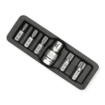 Набор бит 10мм с переход. 1/2", 12 лучей SPLINE 6 шт M5-M12, S2 (футляр) Yato