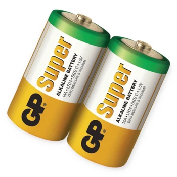 Батарейка тип C щелочная 1.5V средняя GP Super Alkaline 2шт блистер