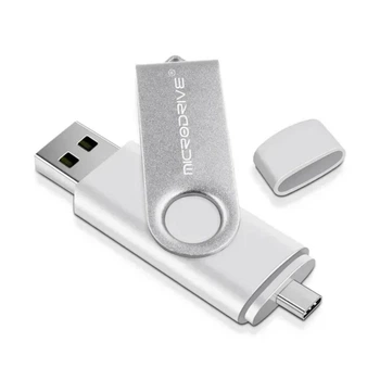USB Флешка 2в1 128GB Type-C/USB OTG Microdrive Білий