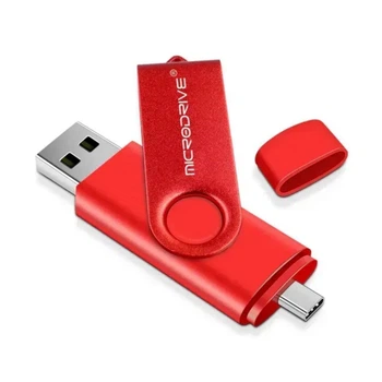 USB Флешка 2в1 32GB Type-C/USB OTG Microdrive Красный