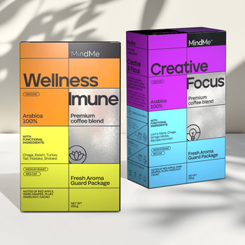 Кава мелена Creative & Focus та Wellness & Imune MindMe з функціональними інгредієнтами 2x250 г (MMCF2818)