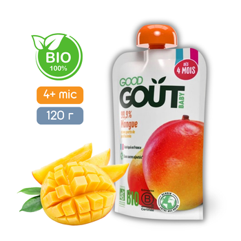 Пюре фруктове Good Gout BIO Манго для дітей від 4 місяців, 120 г