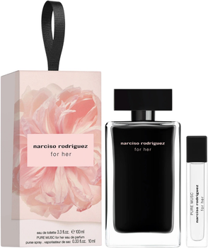 Zestaw damski Narciso Rodriguez For Her Woda toaletowa For Her 100 ml + Woda perfumowana For Her Pure Musc 10 ml (3423222121747)