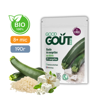 Овочеве пюре Good Gout BIO Ризото з цукіні та козячим сиром для дітей від 8 місяців, 190 г