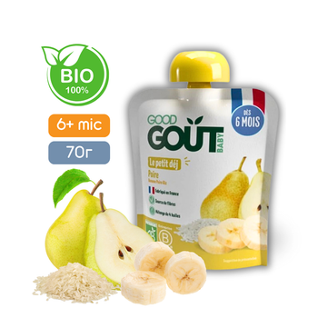 Фруктове пюре десерт Good Gout BIO Грушевий сніданок для дітей від 6 місяців, 70 г