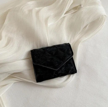 Женский кошелек из экокожи, трифолд компактный и стильный B6263-4 Black