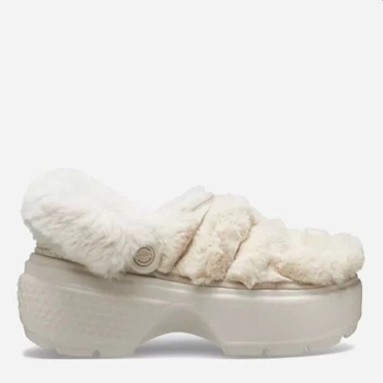 Женские кроксы утепленные Crocs Stomp Lined Quilted Clog Stucco 208938-160 36-37 (M4/W6) 22 см Светло-серые (196265482498)