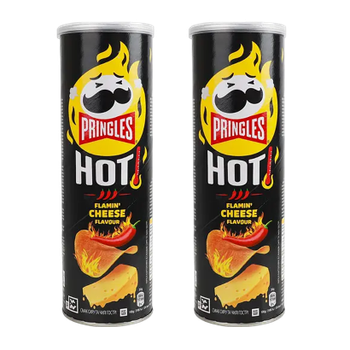 Набір Чипси 2шт Pringles Flame Cheese & Chili Extra Hot 160g